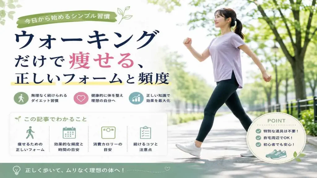 ウォーキングだけで痩せる、正しいフォームと頻度