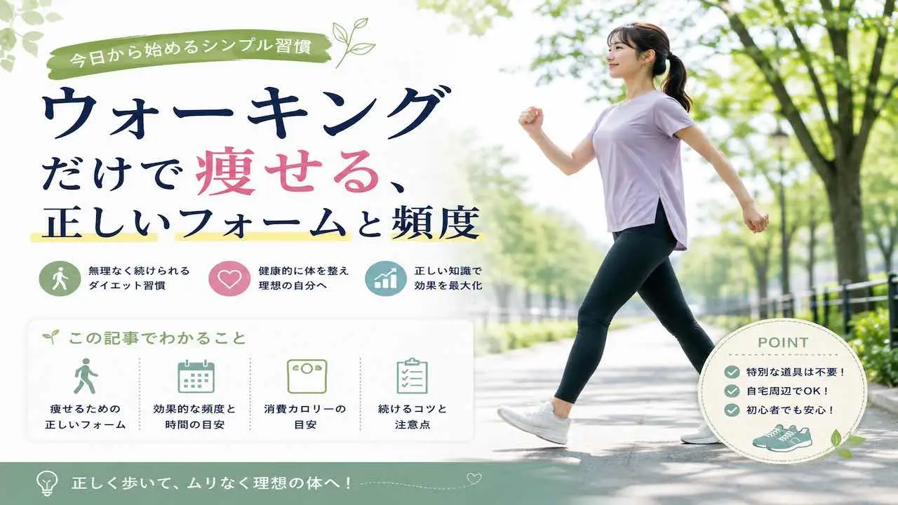 ウォーキングだけで痩せる、正しいフォームと頻度