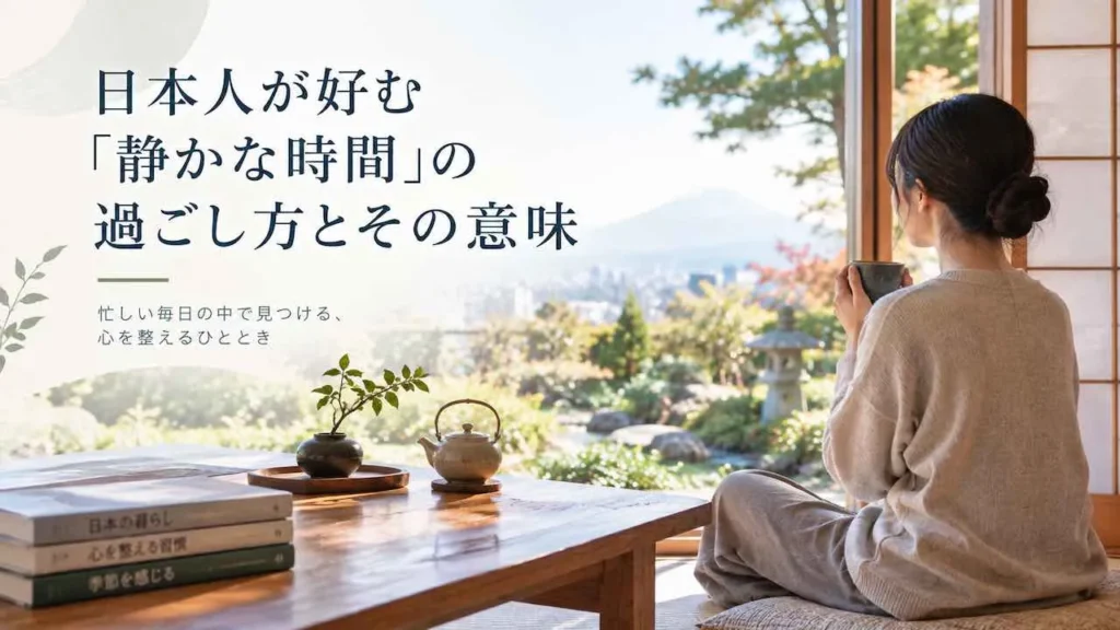 日本人が好む「静かな時間」の過ごし方とその意味